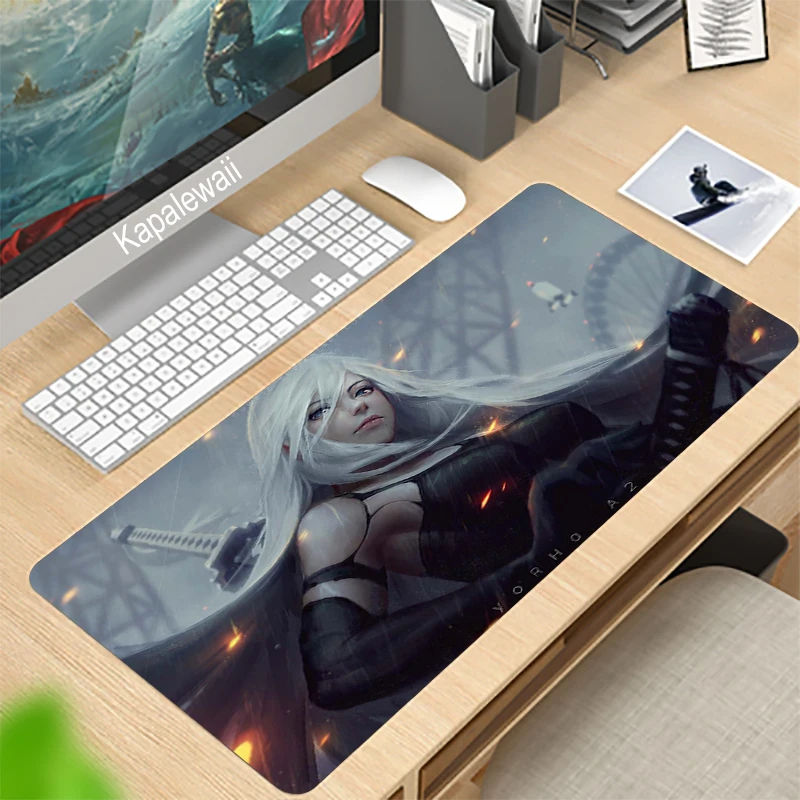 

90X40 Nier Automata Computer Gaming Mouse Pad XXL Large Rubber Mousepad Locking Edge Laptop Notebook Keyboard Table Mat for LOL