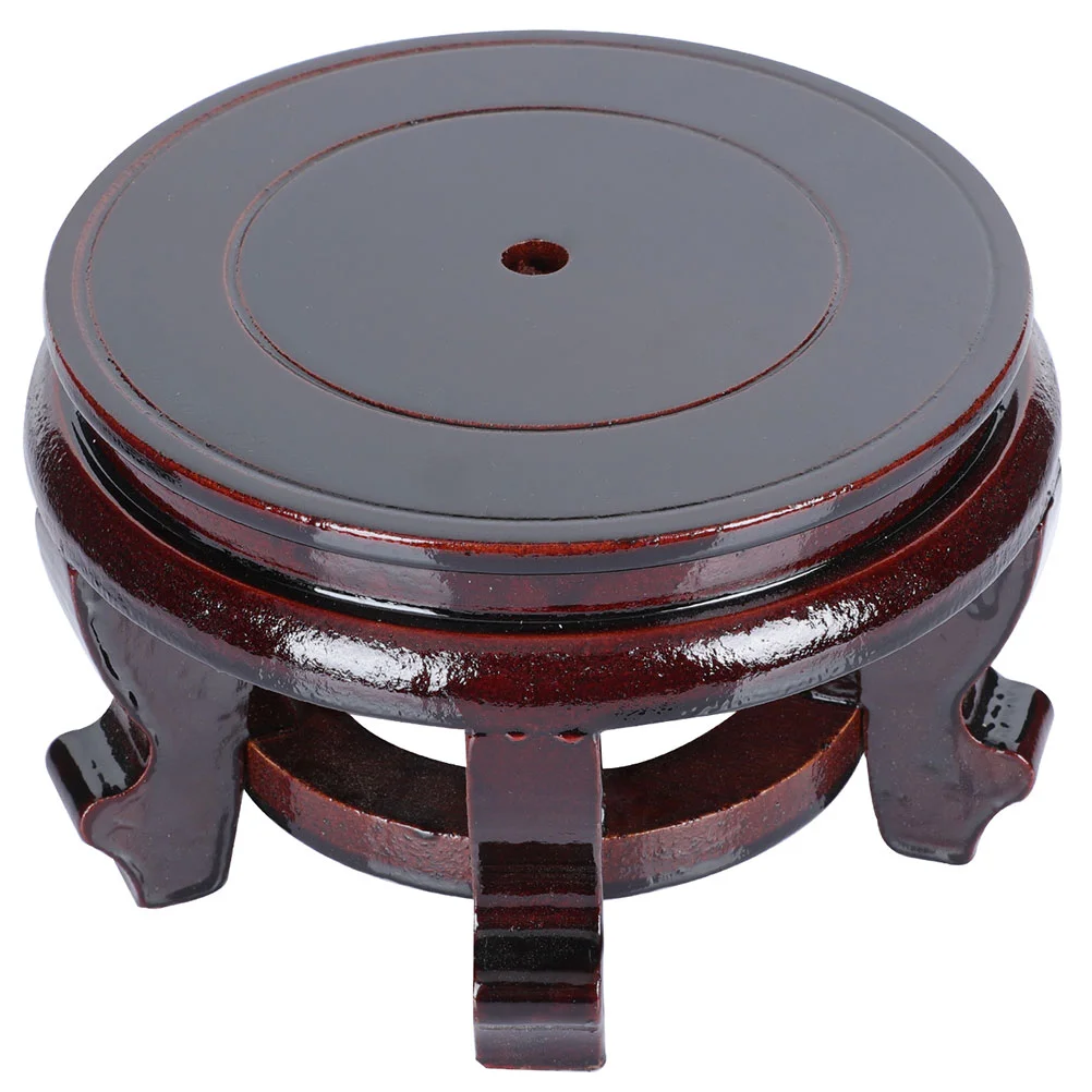 

Altar Flower Pot Tray Black Floor Vase Displaying Cakes Rack Wood Round Flowerpot