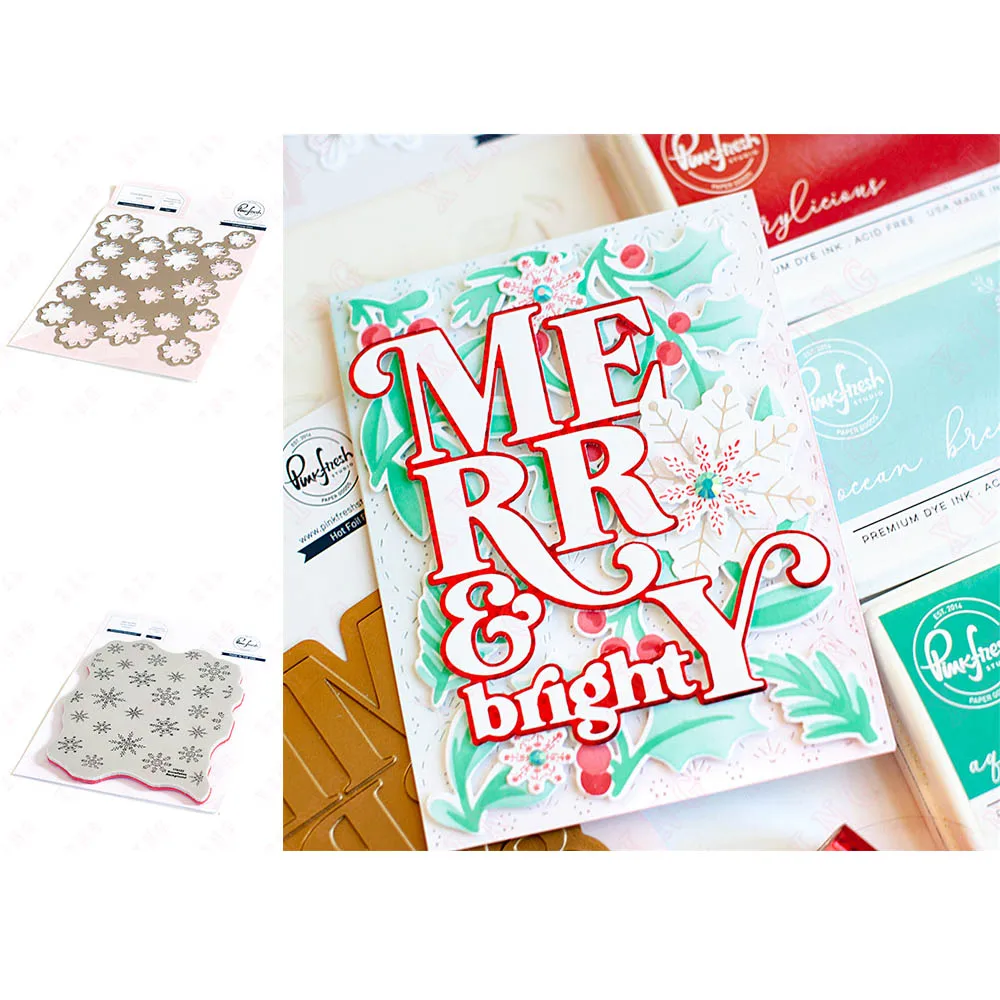 

Scrapbook Decoration Embossed Craft Mold 2022 Metal Cutting Dies Set New Diy Handmade Snowflakes Background Clear Silicone Stamp