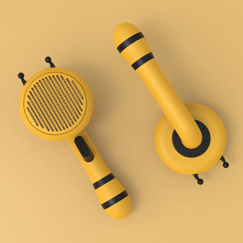 

Bee Pet Cat Brush Massage Cat Comb Self Cleaning Pets Grooming Comb For Cats Dogs Removes Undercoat Tangled Hair Pet Accessories