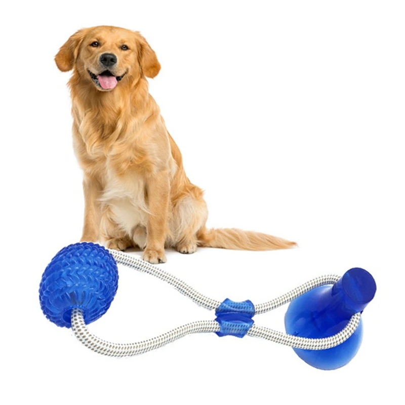 

Pet Dog Toys Self-playing Rubber Ball Toy With Suction Cup Dog Interactive Molar Chew Toy Teeth Cleaning Tool