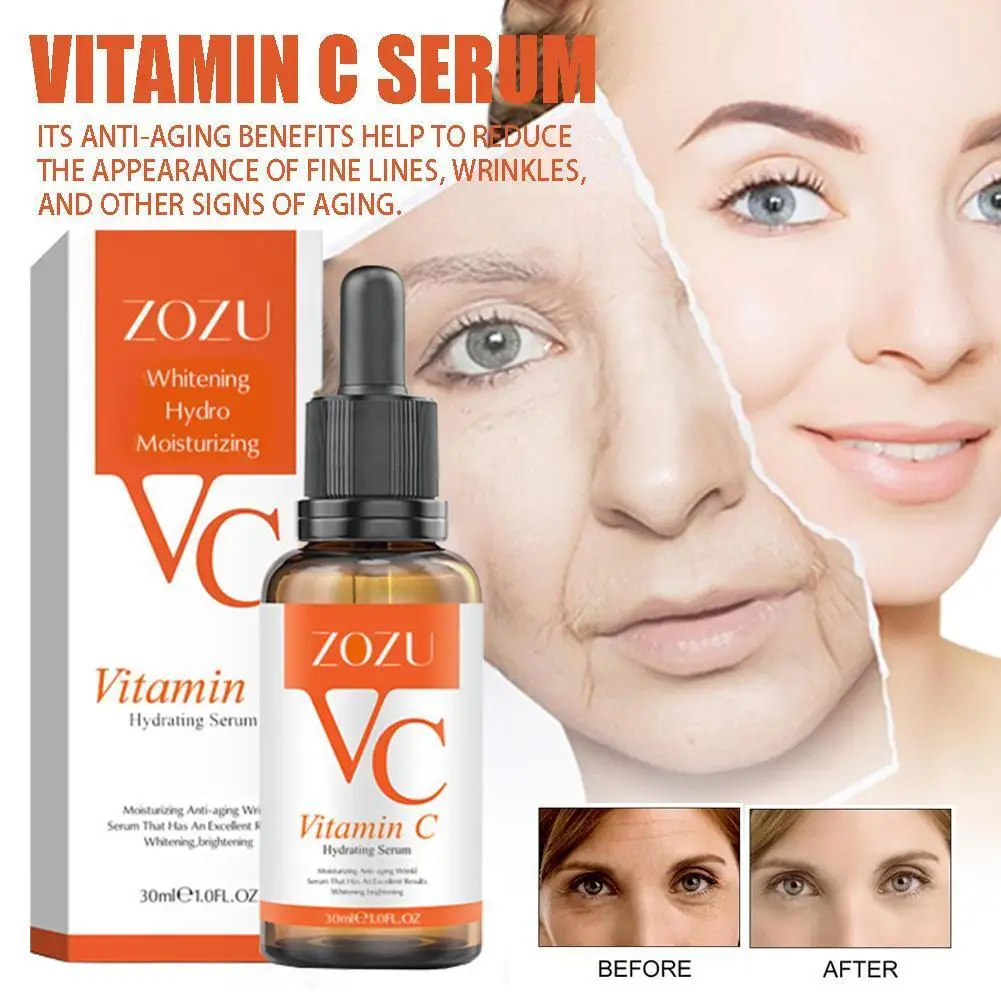 

30ML Vitamin C Facial Essence Solution Moisturizes VC Essence Shrinks Lightens Lift Spots Solution Pores Essence N0L5