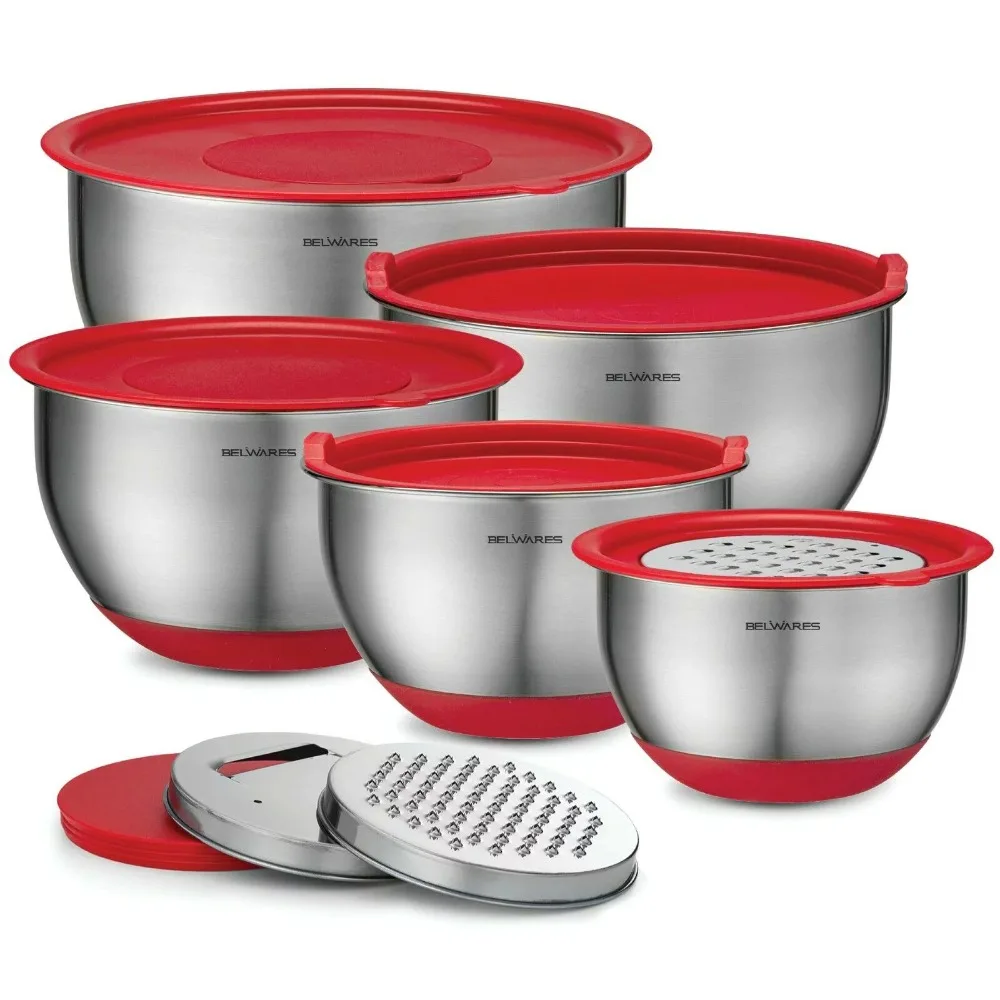 

Belwares Stainless Steel Nesting Mixing Bowl Set with (13 Pieces)