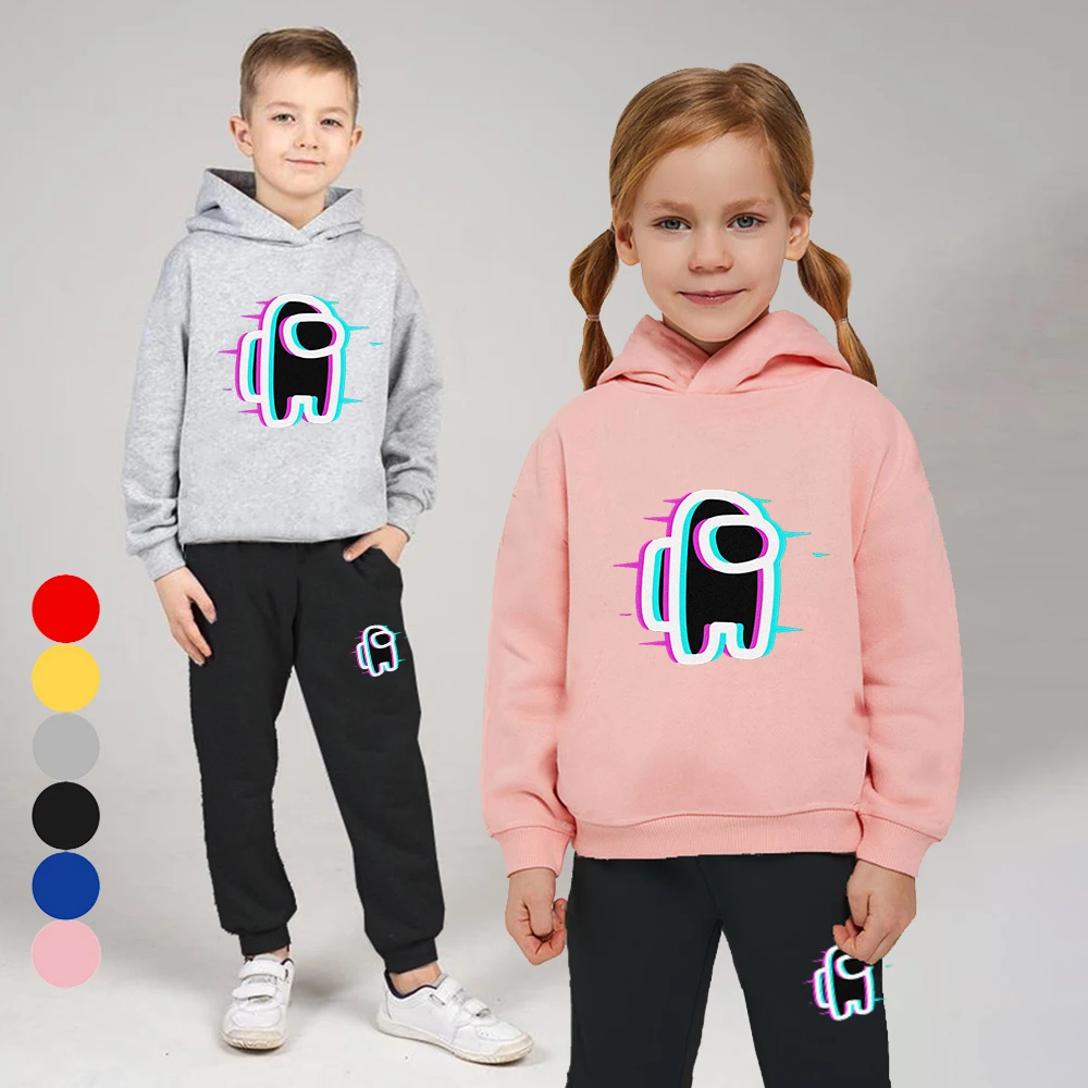 

Fashion Game Among Us Spring Autumn Long Sleeve Sweatshirt Set Super Cool Pullover For Baby Boys Girl Unisex Kids Casual Hoodies