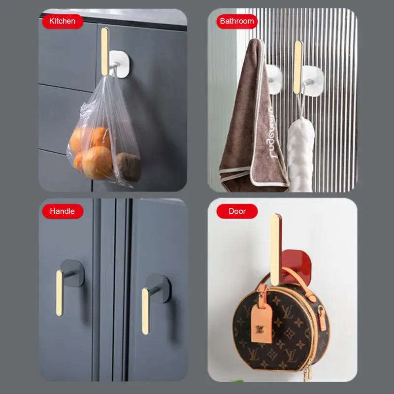 

Abs Storage Hangers Punch-free Light Luxury Viscose Hook Key Holder Bathroom Accessories Multi-functional Household Storage Hook