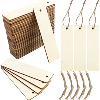 blank rectangle wooden tags unfinished nature wood slice diy crafts bookmark garment clothing tag gift bags hanging label decor