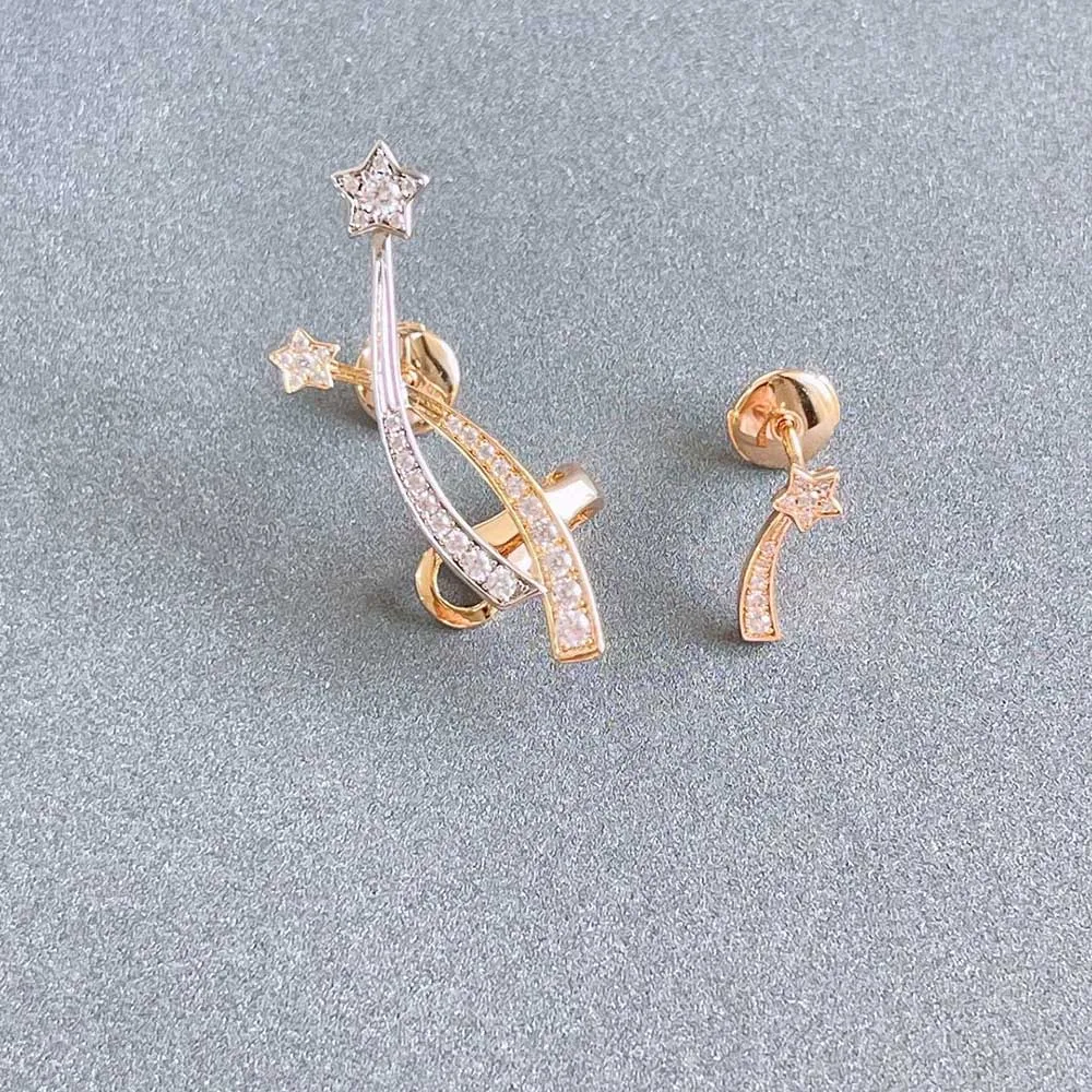 Женские асимметричные серьги-каффы роскошные брендовые серьги золотого цвета с