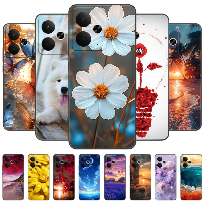Фото Чехол для Realme 14T 5G (RMX5078), задняя крышка для Realme 14T, мягкий силиконовый бампер из ТПУ, матовый, с защитой камеры №1