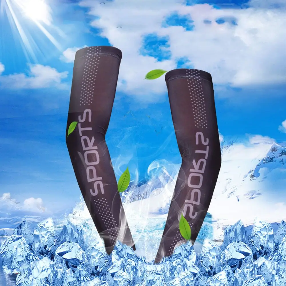 

Cycling Running Pattern Outdoor Summer Sunscreen Man Gloves UV Protection Man Arm Warmers Silk Sleeves