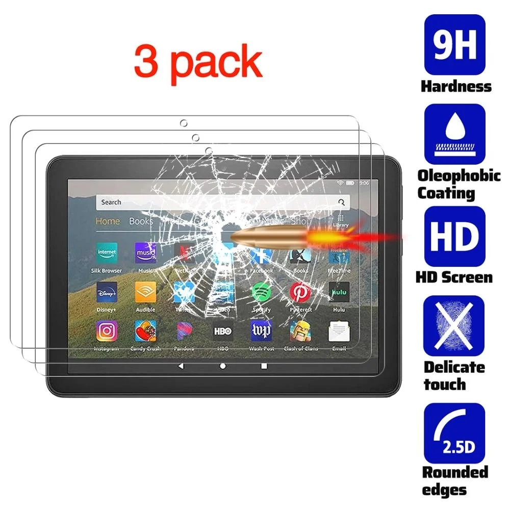 

Защита экрана для Fire HD 8 2020 /Fire 8 Plus 2020, пленка из закаленного стекла с защитой от царапин