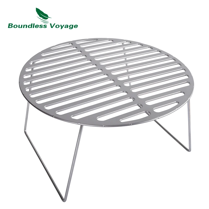 

Boundless Voyage Titanium Round BBQ Grill Net with Removable Legs Outdoor Camping Picnic Ultralight Barbecue Charcoal Gridiron