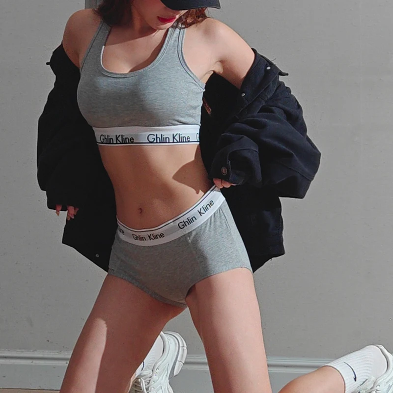 Модный спортивный бюстгальтер комплект нижнего белья жилет с губчатыми