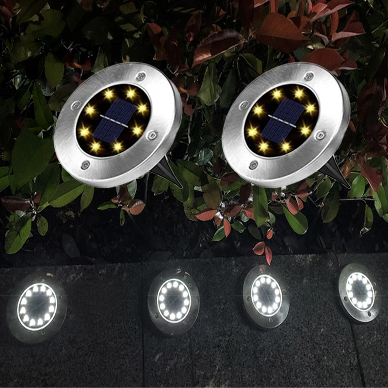 

4 шт. Солнечный светодиодный светильник, наружная лампа, водонепроницаемый фонарь на солнечных батареях, уличный светильник для украшения сада