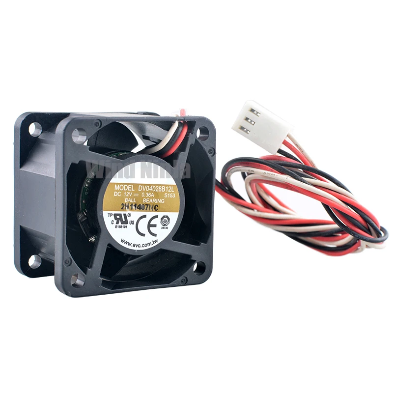 Вентилятор DV04028B12L 4 см 40 мм 40x40x28 12 В постоянного тока 0 36 А 3 контакта контроль
