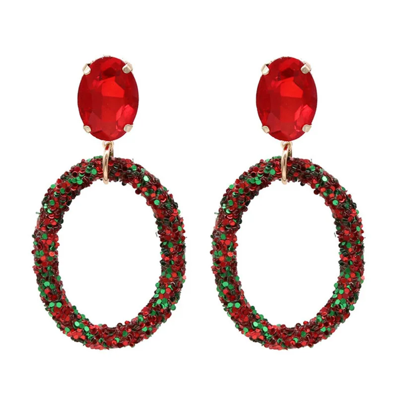 

New Colorful Resin Earrings For Women Oval Pendant Earrings Crystal Stone Earrings Wedding Party Jewelry Gifts Boho