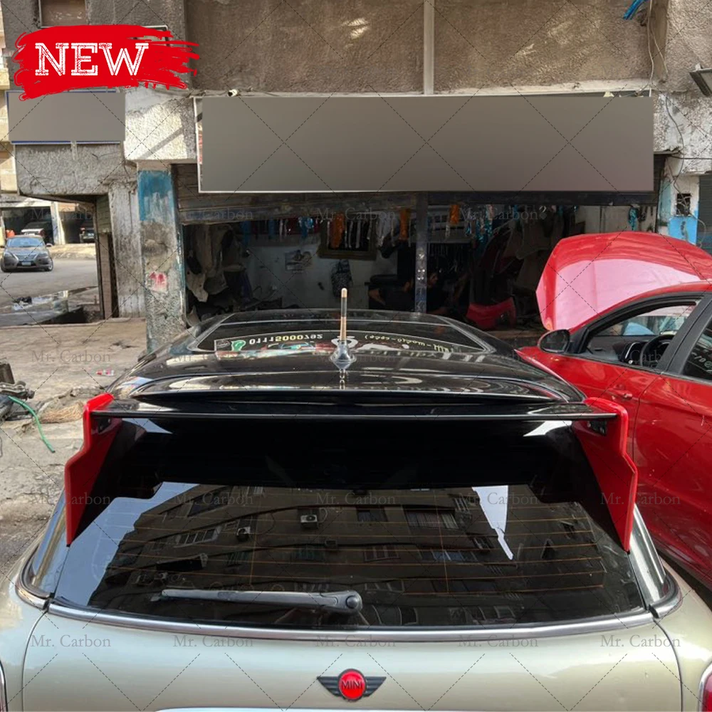 Крыша крыши губа для мини R50 R53 R56 JCW глянцевая краска верхний спойлер Гонки