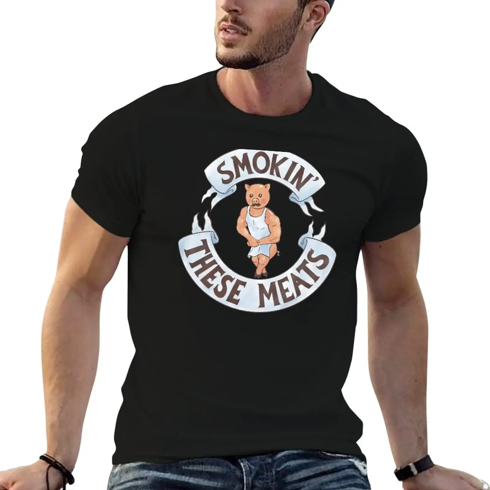 Футболка Smokin’ These Meats эстетичная одежда мужские футболки для спортивных