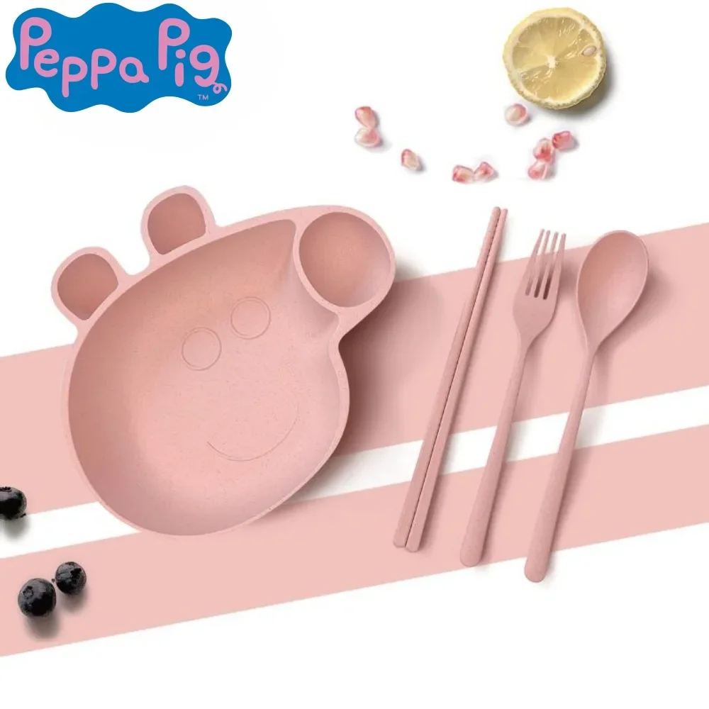 Набор из 4 предметов свинка Пеппа кавайная посуда пшеничной соломы скандинавский