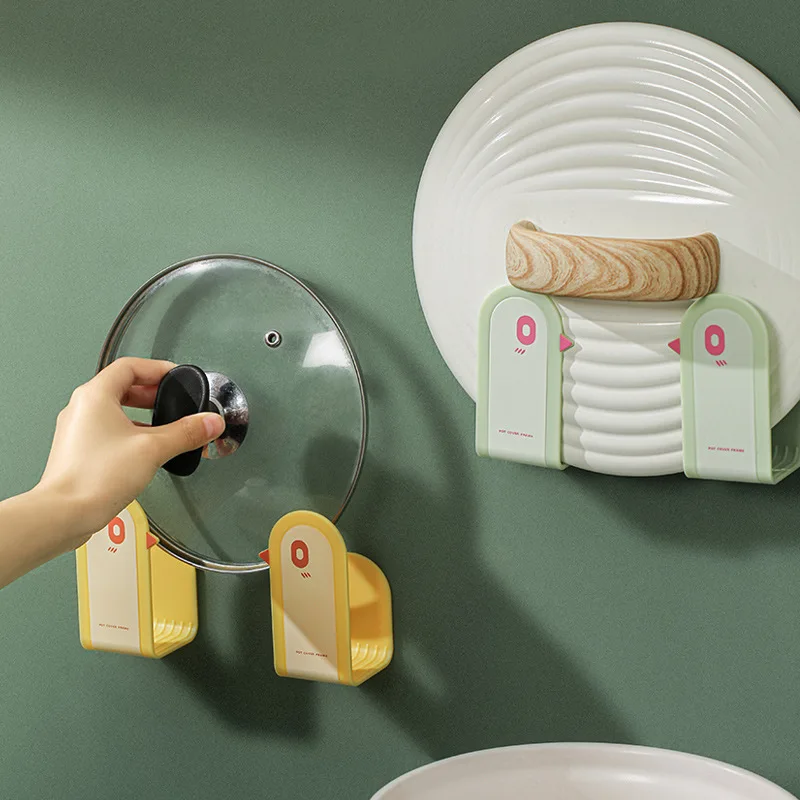 

Multifunctional Wall-mounted Pot Lid Holder Organizer Cutting Boards Pots Hanging Holders Storage Rack for Kitchen