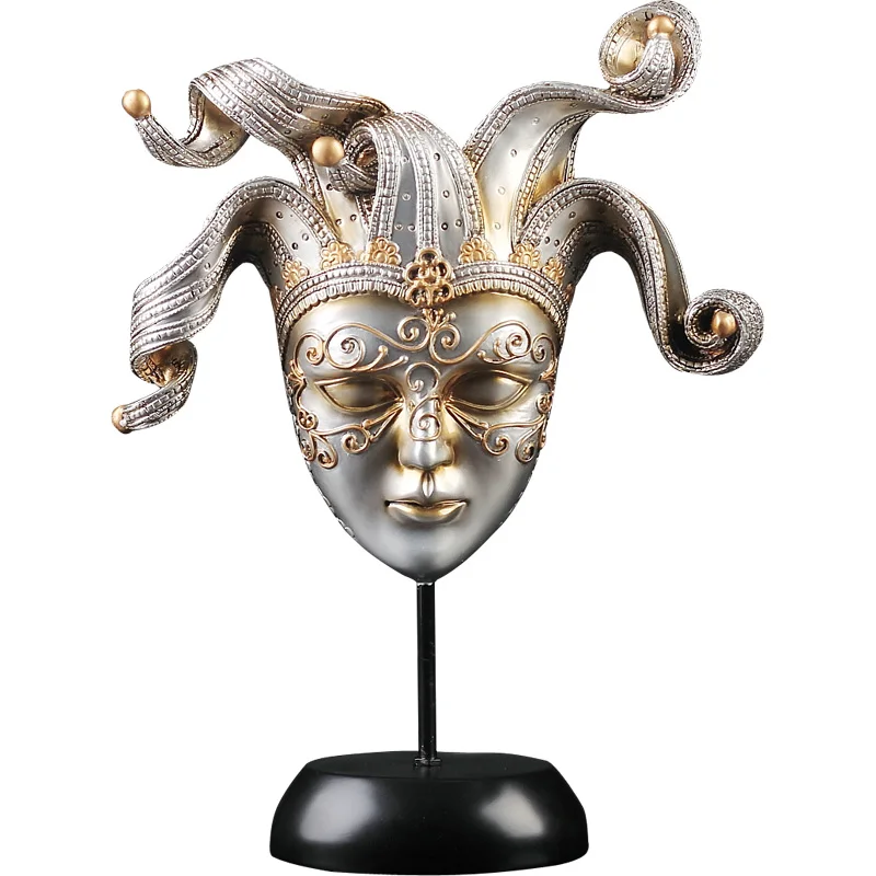 

European Retro Decoration Venetian Mask Red Wine Rack Tabletop Living Room Creative Home Decorations Decor Mysterious Crafts