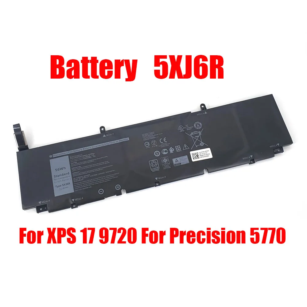 Аккумулятор для ноутбука DELL, для XPS 17 9720, для Precision 5770 5XJ6R, совместим с 0G8XFY G8XFY 03324J 3324J, 11,4 в, 56 Вт/ч, 4660 мАч, Новинка