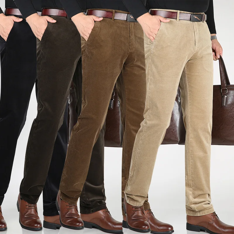 

new arrival Autumn and winter corduroy business casual pants Fashion men's thickened trousers High waist plus size 29-38 40 42