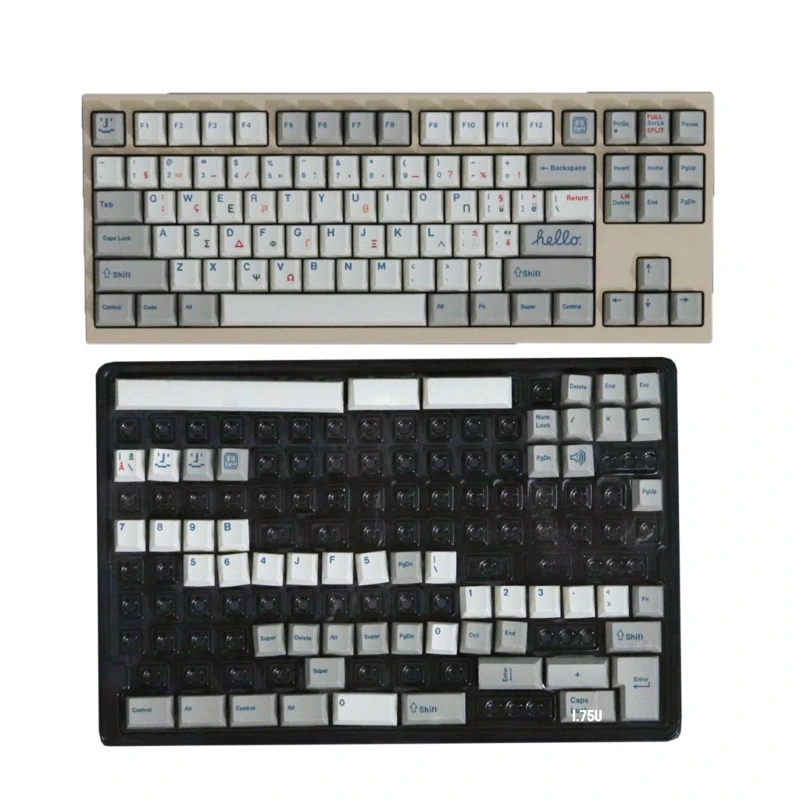 

142 Keys Retro Greek Gray Keycaps Thick PBT DyeSublimation CherryProfile Keycap Drop Shipping