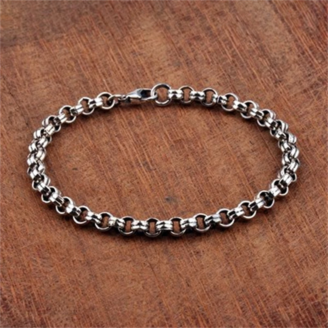 

MeiBaPJ S925 Sterling Silver Personalized Fashion Diablo Creative O-shaped Bracelet Fine Party Jewellery for Men's Woman