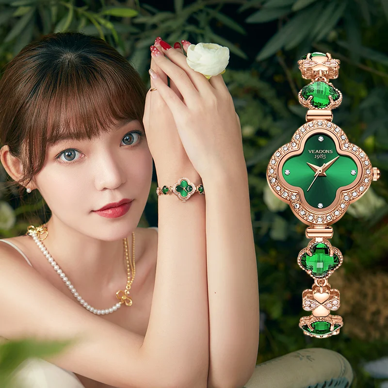 

high quality classic retro women's belt quartz square green quartz watch Student women's wear clock luxury style