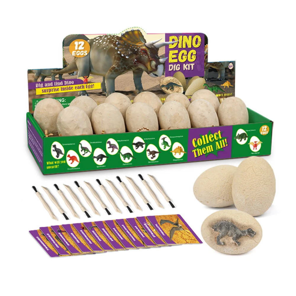 

Dinosaur egg digging tools Archaeological digging tools Set of 12 surprises STEM toy boy/girl birthday gift