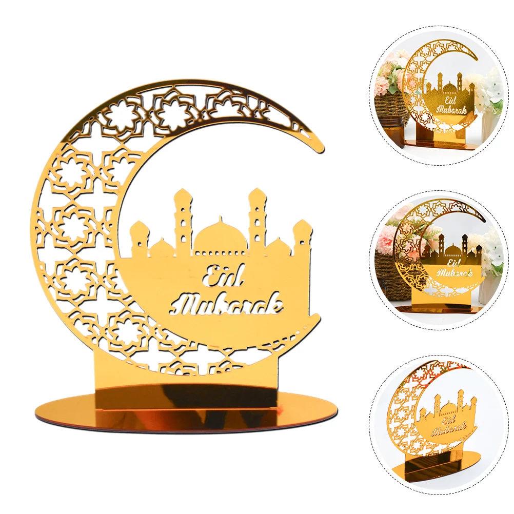 

Рамадан ИД Луна Декор акриловое ремесло Mubarak декорации праздничный стол орнамент