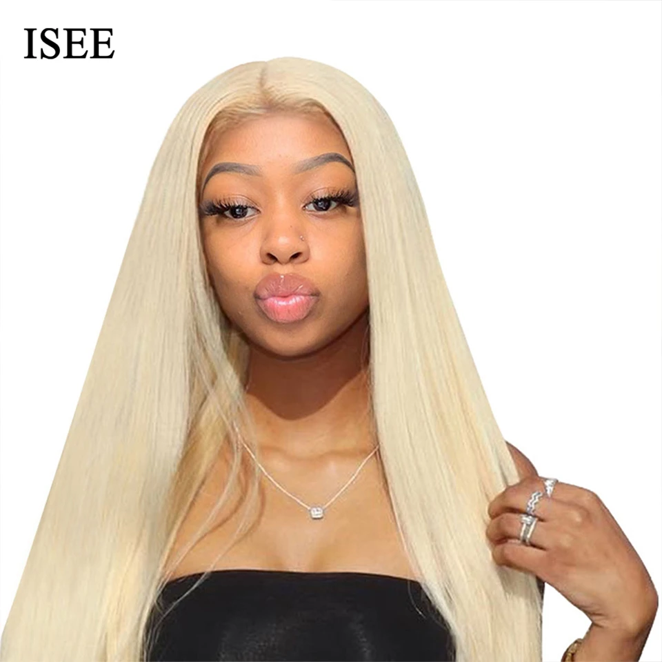 

613 Lace Front Wig Brazilian Straight 150% Density 13x4 Straight Honey Blonde Lace Front Human Hair Wigs For Women ISEE HAIR