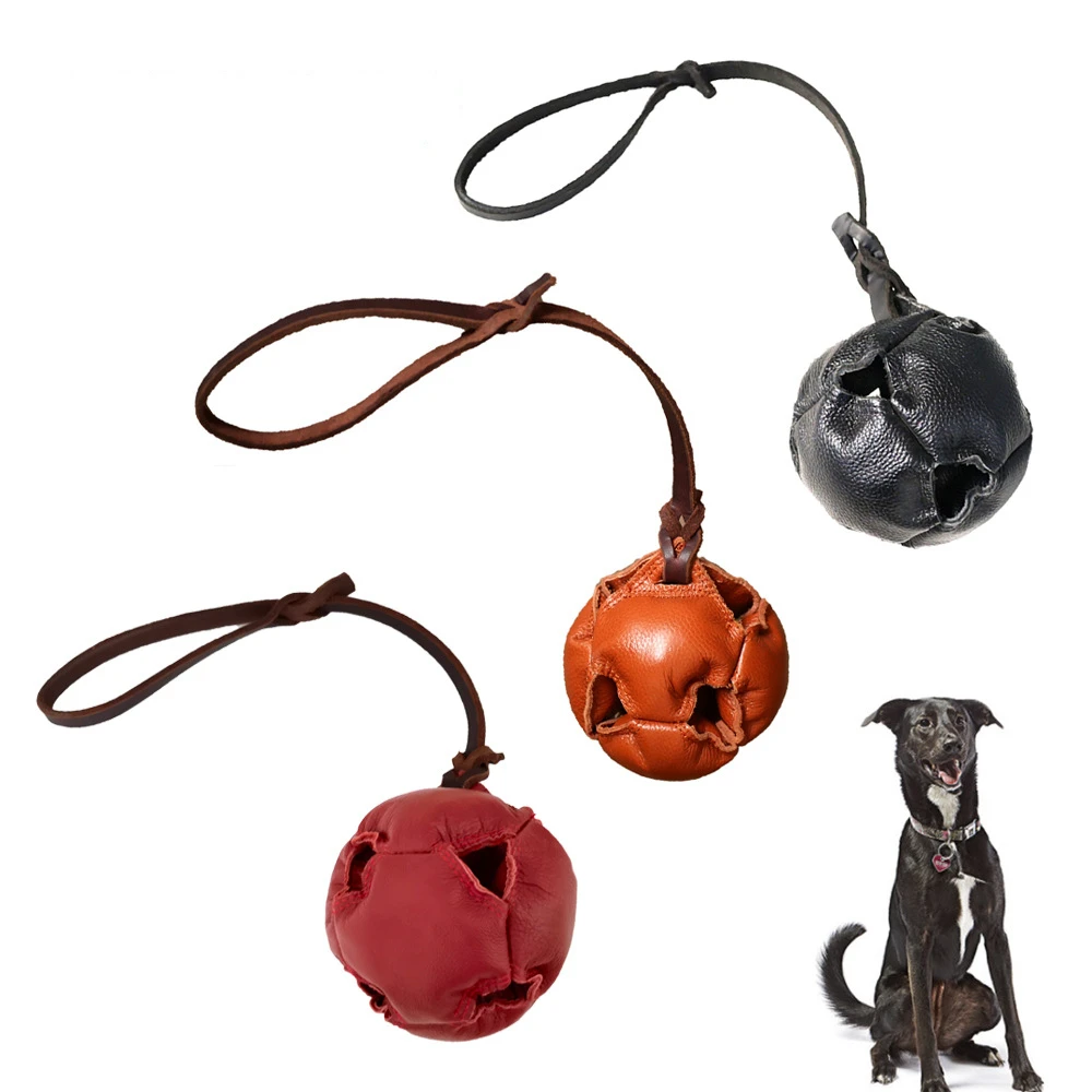 

German Training Dog To Ball Ball Large Shepherd Biting Leather Cowhide Ball Bite Toys For Toy Dogs Stick Vent Pet Dog Cowhide