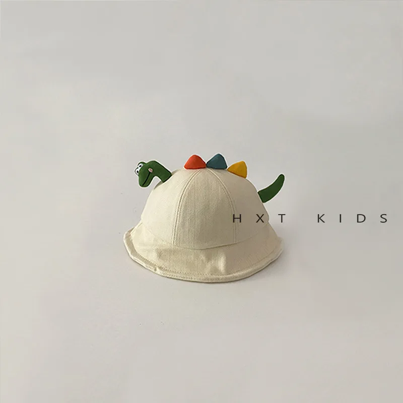 Korean Cute Cartoon 3D Dinosaur Baby Bucket Hats Children Outdoor Sun Hats Boys Girls Caps Kids Hats Caps 1-4years Old images - 6