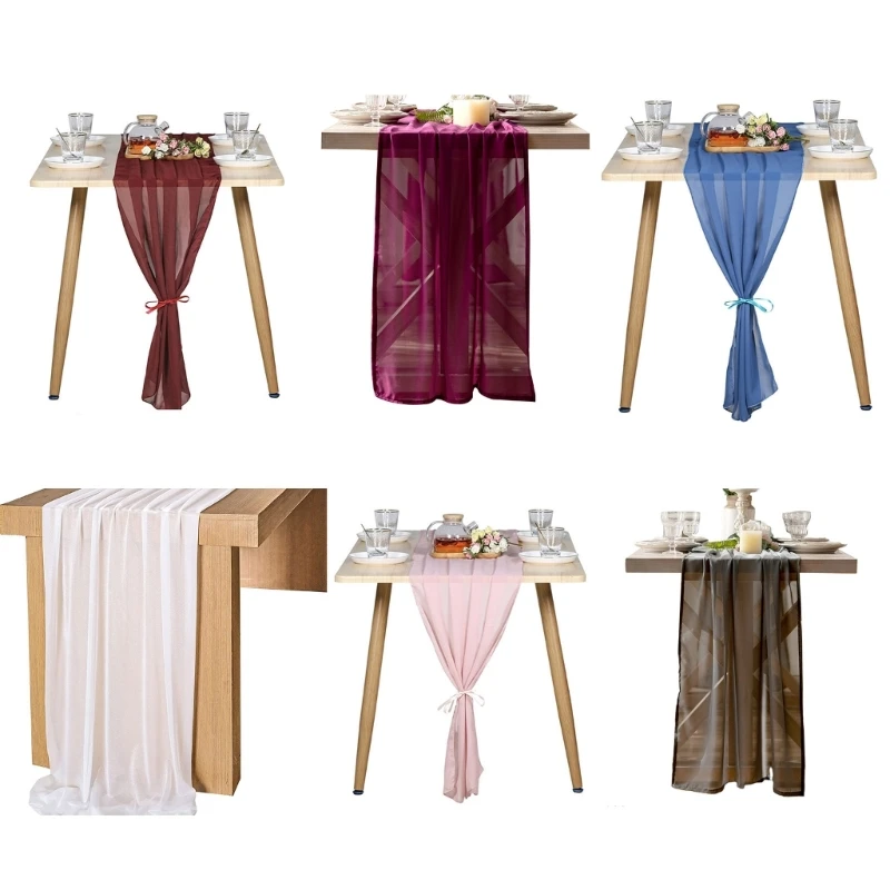 

Chiffon Table Runner, Long Romantic Rustic Wedding Runner 10Ft Sheer Bridal Party Decorations Babies Shower Table Decor