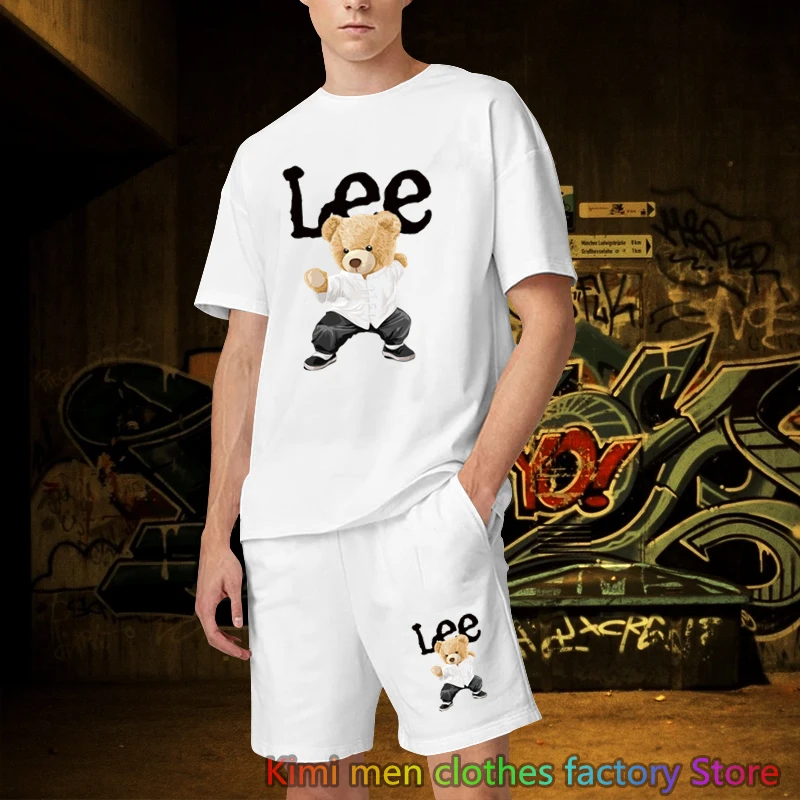 Summer Streetwear Tracksuit Jogging suit Brand Printed TShirts Shorts Sets Cotton Set Men Oversized 2 Piece Outfits Sets for Men