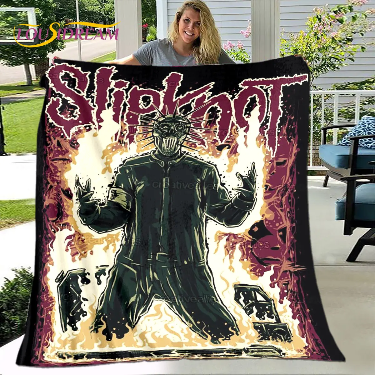

S-Slipknot Rock Music Blanket,Flannel Blanket Throw Blanket,Warm Blanket for Home Living Room Bedroom Beds Sofa Office Outdoor