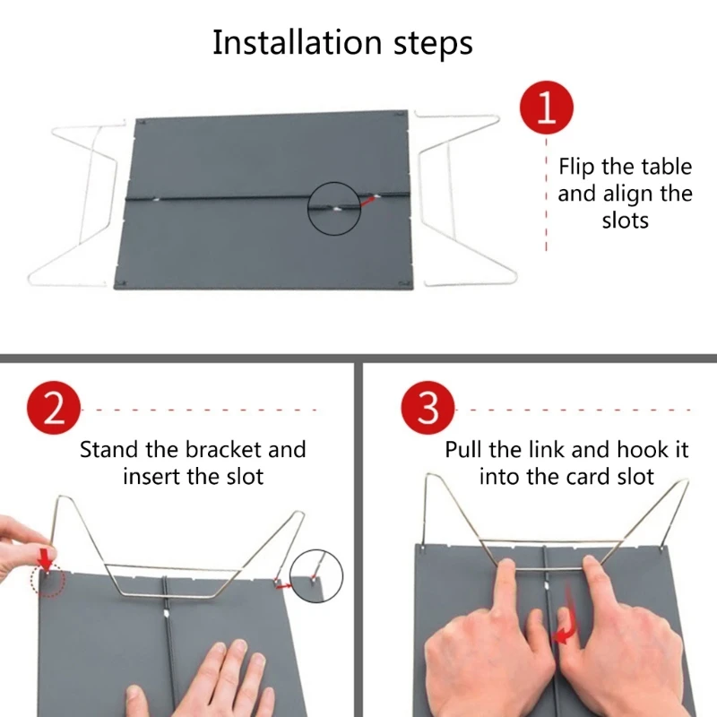 Алюминиевый легкий складной большой боковой столик для пикников в помещении и на