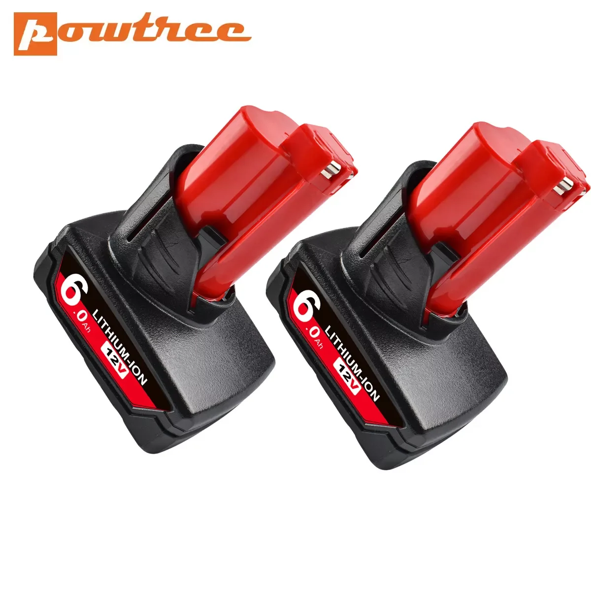 

Powtree 12V 6.0Ah M12 Battery For Milwaukee Power Tool Li-ion Battery C12 XC 48-11-2440 48-11-2402 48-11-2411 48-11-2401