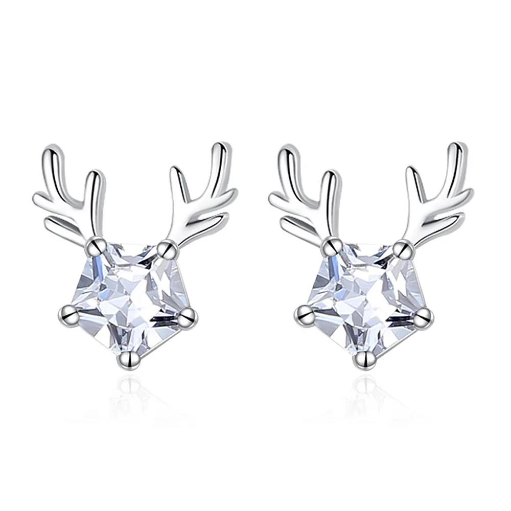 

2022 New Trendy Elk silver color korean Earings for Women Party Gift Jewelry Wholesale Christmas E6626