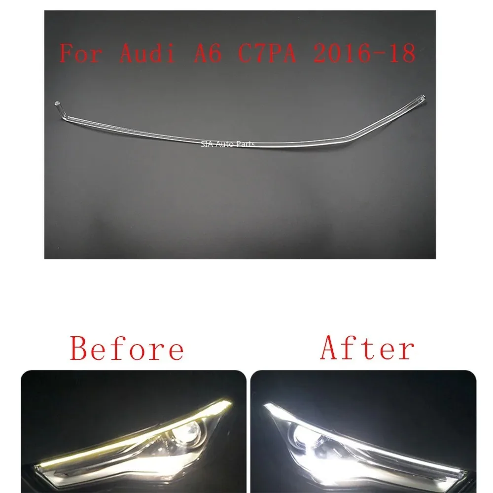 

Для Audi A6 C7 PA 2016-18 ксеноновые фары автомобиля DRL дневные ходовые огни направляющая пластина бар световая направляющая акриловая трубка
