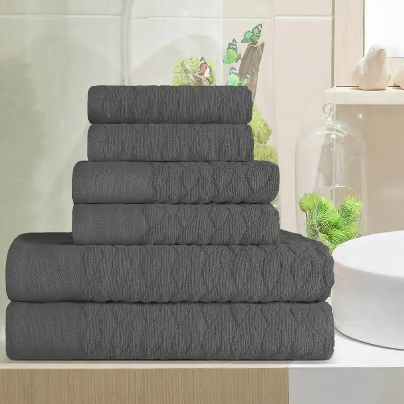 

Turkish Cotton Towel Sets, 14 in x 10 in, Gray