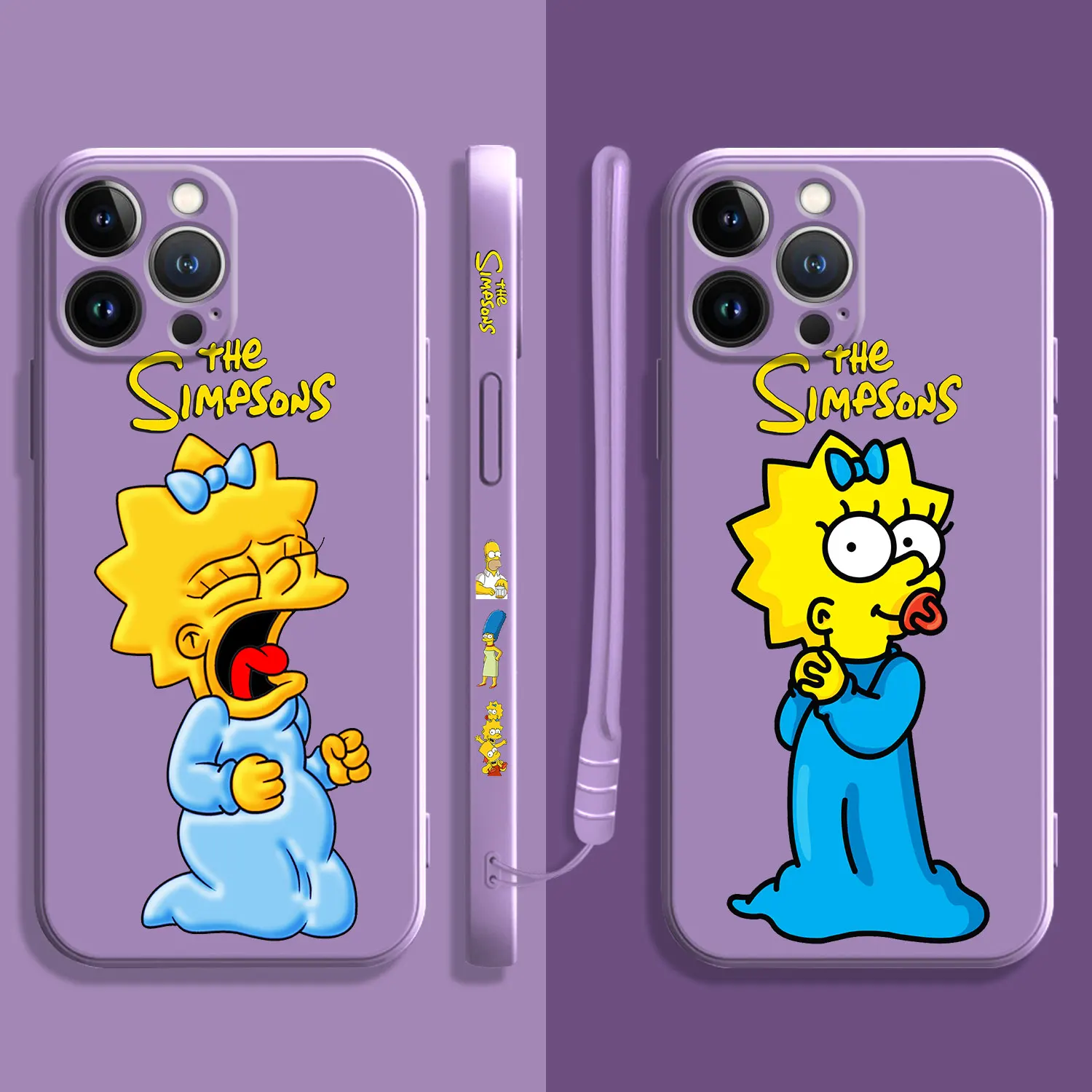 

Square Liquid Case For Apple iPhone 14 13 12 11 Pro Max 13 12 Mini XS XR X 7 8 6 6S Plus The Simpsons Cry Loudly Maggie Simpson