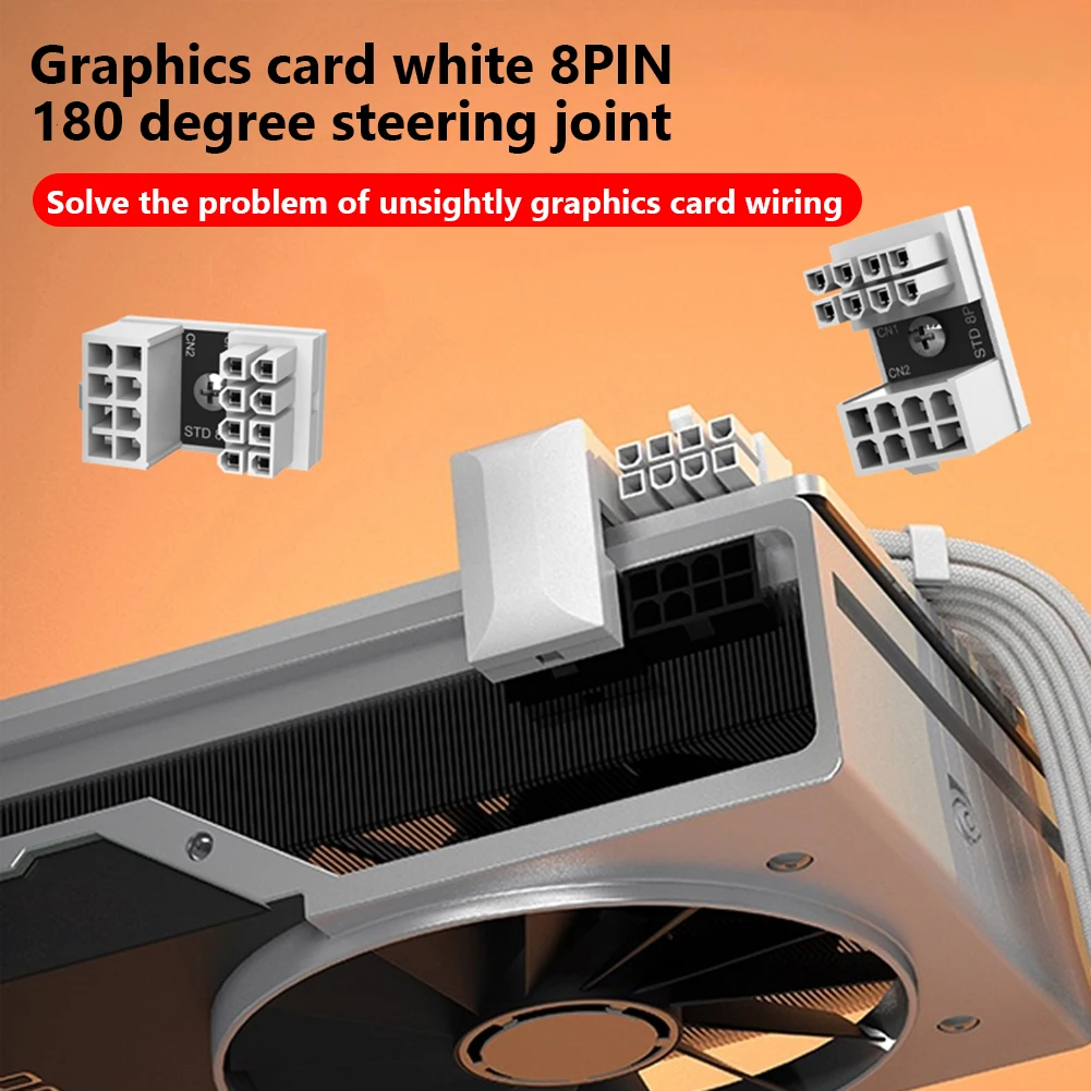 

180 Degree 8 Pin Female to 8 Pin Male Adapter for Graphics Card DIY Kits Desktop Computer Accessories 8 Pin Connector Converter