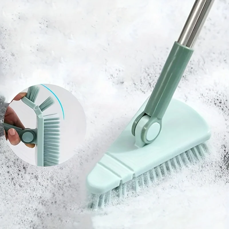 

1pc Floor Scrub Shower Cleaning Bath Tub And Tile Scrubber Brush Long Handle Detachable Stiff Bristles For