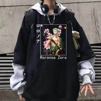 anime one piece roronoa zoro printed hoodie harajuku streetwear mens sweatshirt fashion casual hooded pullover cosplay clothes