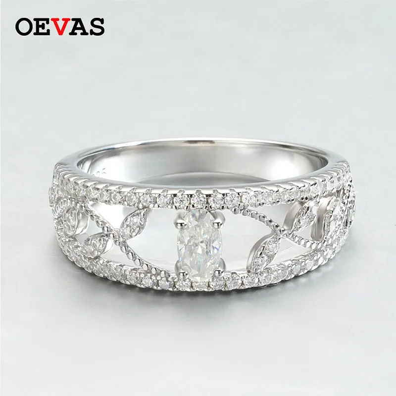 OEVAS 0 65 карат Полный Муассанит Обручальные кольца для женщин 3*5 мм 3 овальный