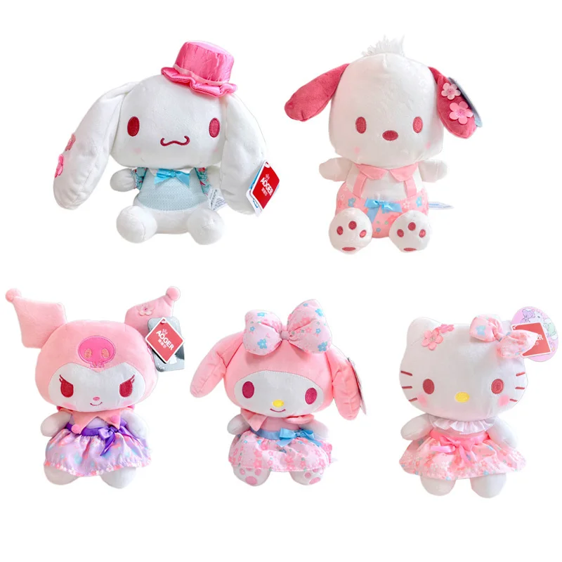 

Kawaii Genuine Anime Sanrios Series Plush Doll Cute MyMelody Kuromi Cinnamoroll Cartoon Plush Stuffed Doll Children's Toy Gift