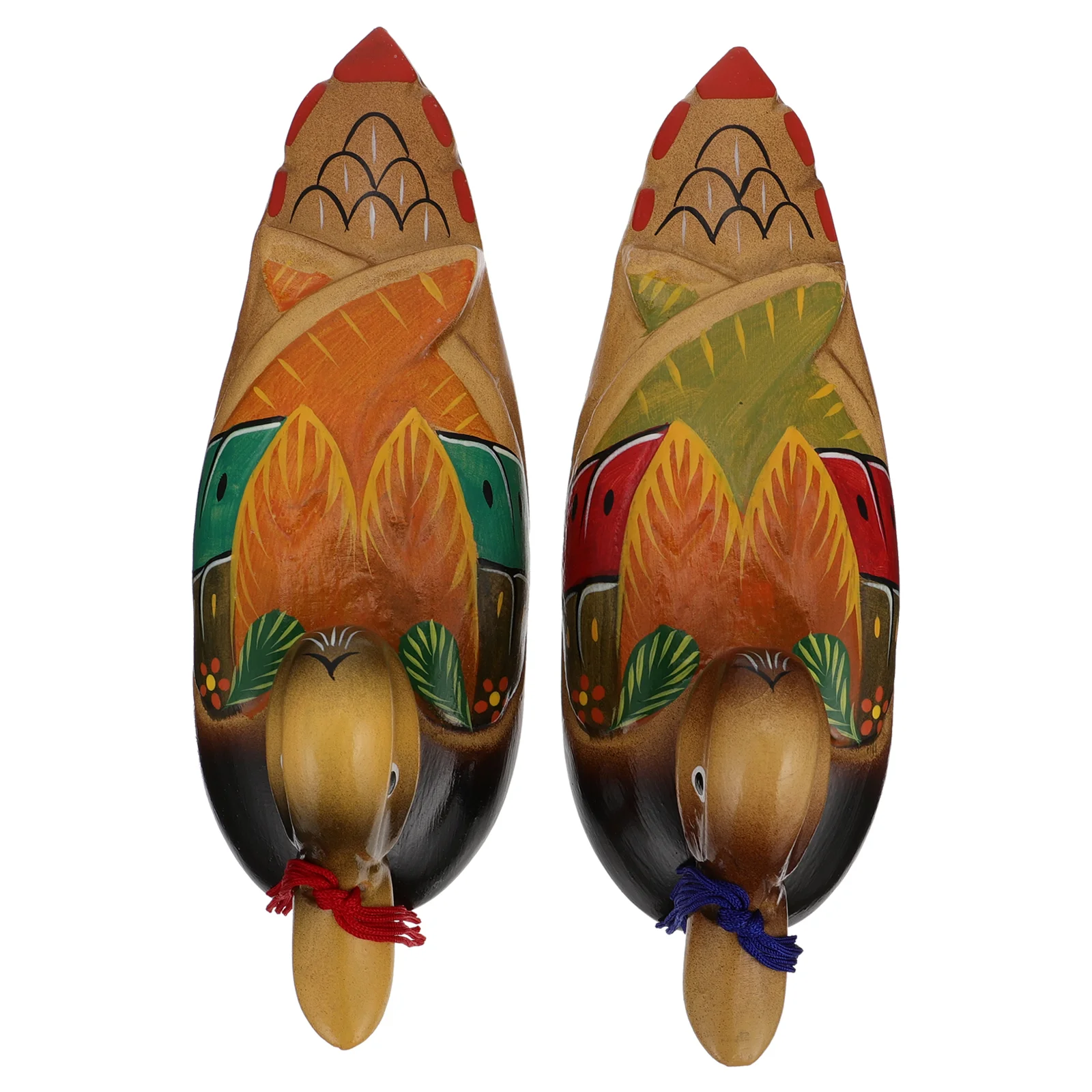 

2 Pcs Mandarin Duck Ornaments Wood Decoration Wedding Decorations Tables Accessories Model Statue Lovers Home