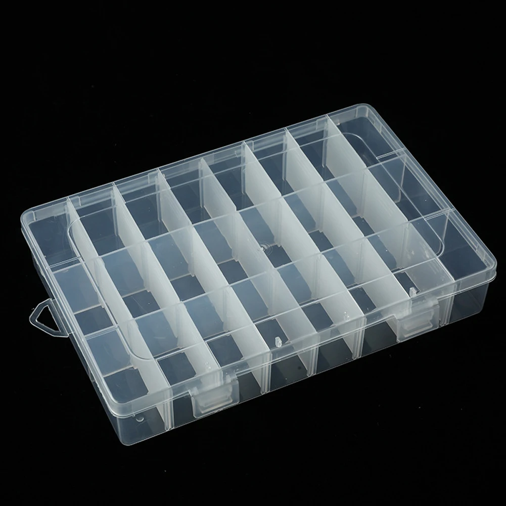 

Transparent Plastic Storage Box Jewelry Box Compartment Adjustable Container For Beads Earring Box For Jewelry RectangleCase